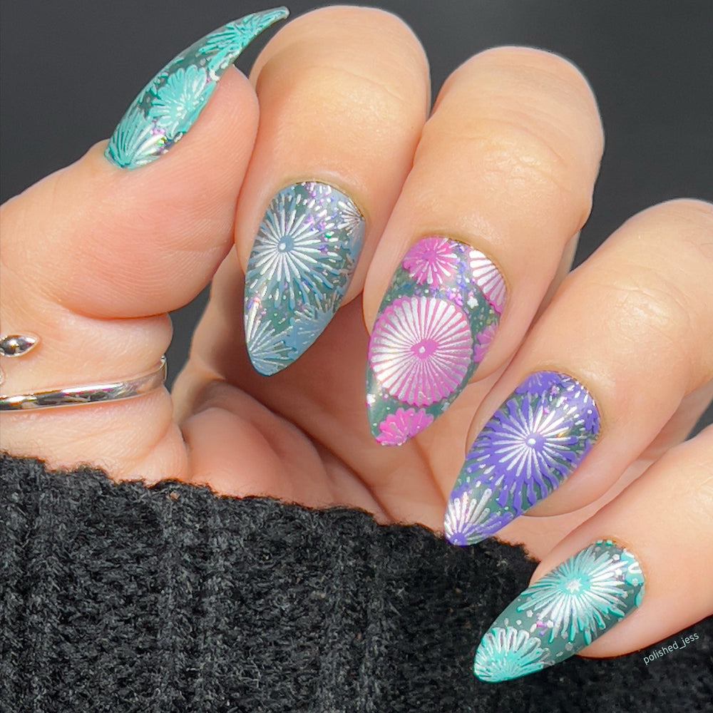 Fireworks Frenzy (M445) - Nail Stamping Plate