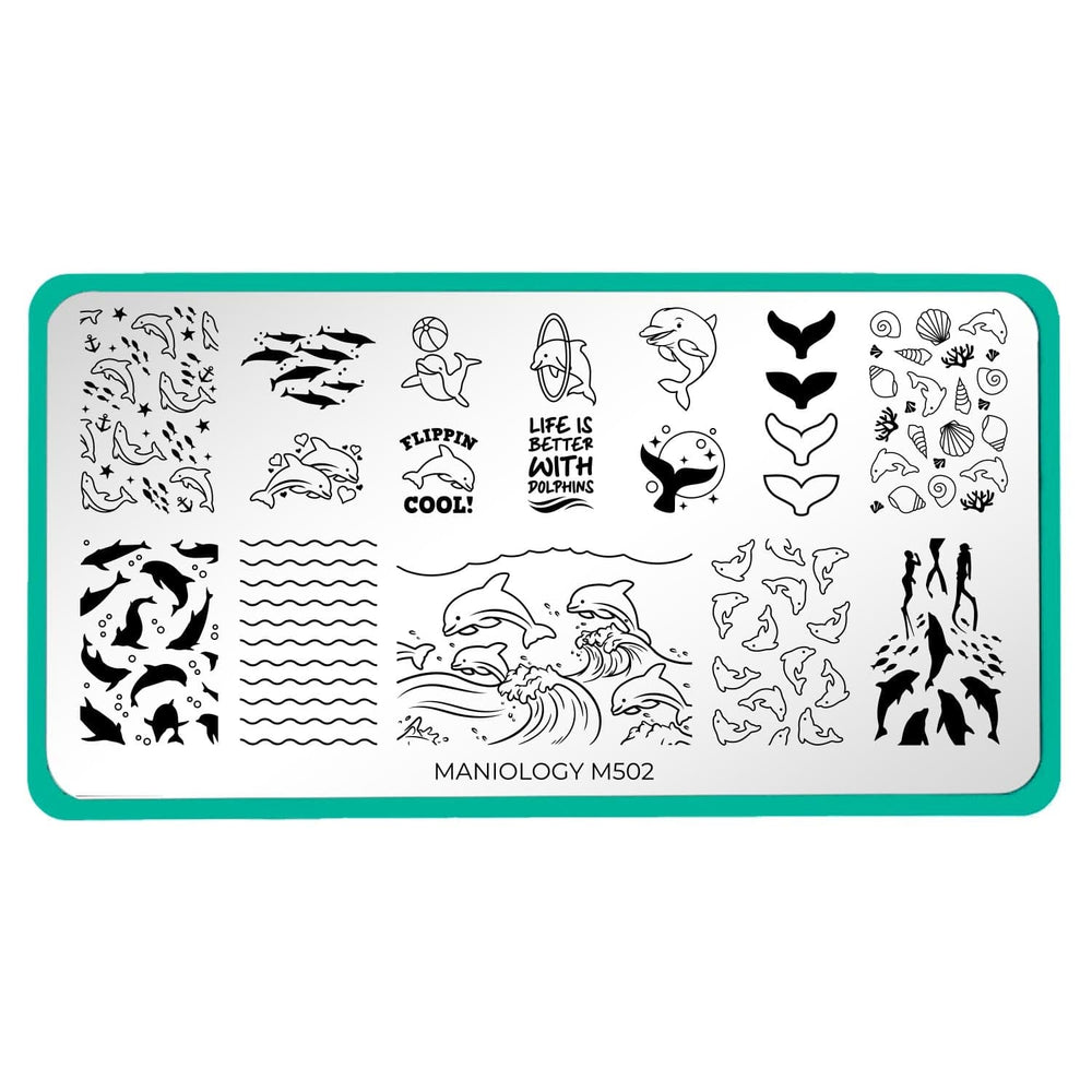 Flippin Dolphins (M502) - Nail Stamping Plate