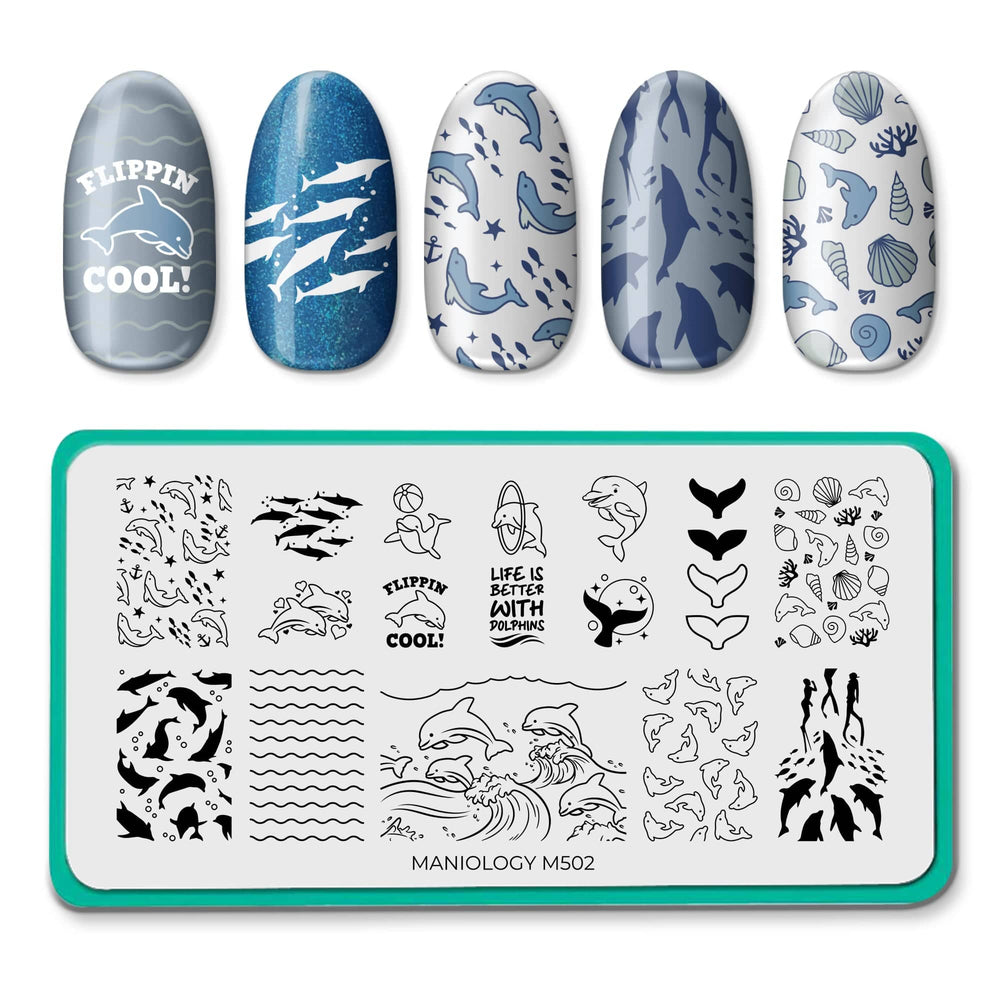 Flippin Dolphins (M502) - Nail Stamping Plate