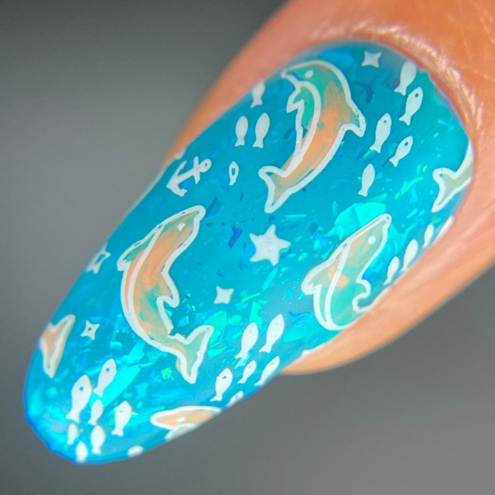 Flippin Dolphins (M502) - Nail Stamping Plate