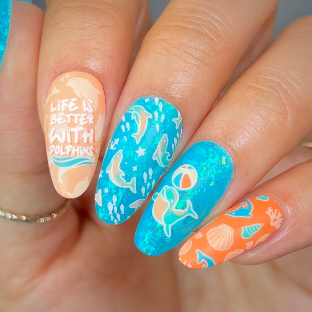 Flippin Dolphins (M502) - Nail Stamping Plate