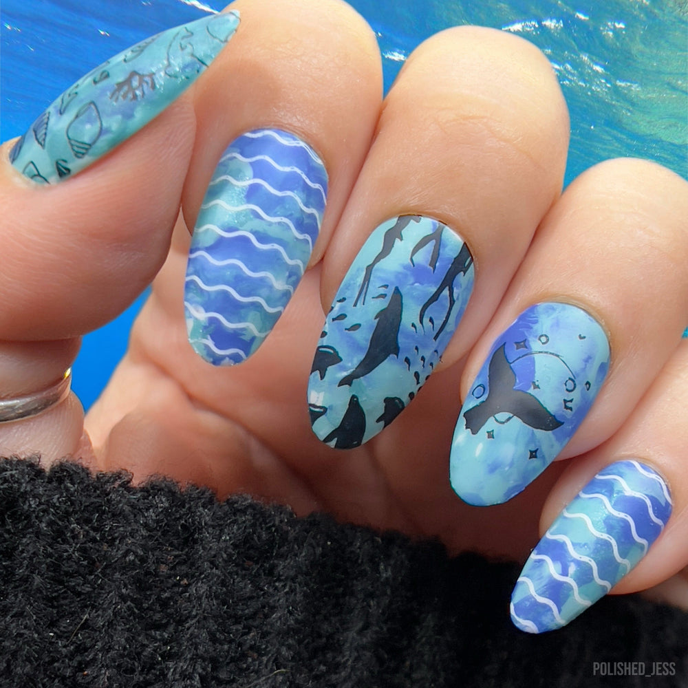 Flippin Dolphins (M502) - Nail Stamping Plate