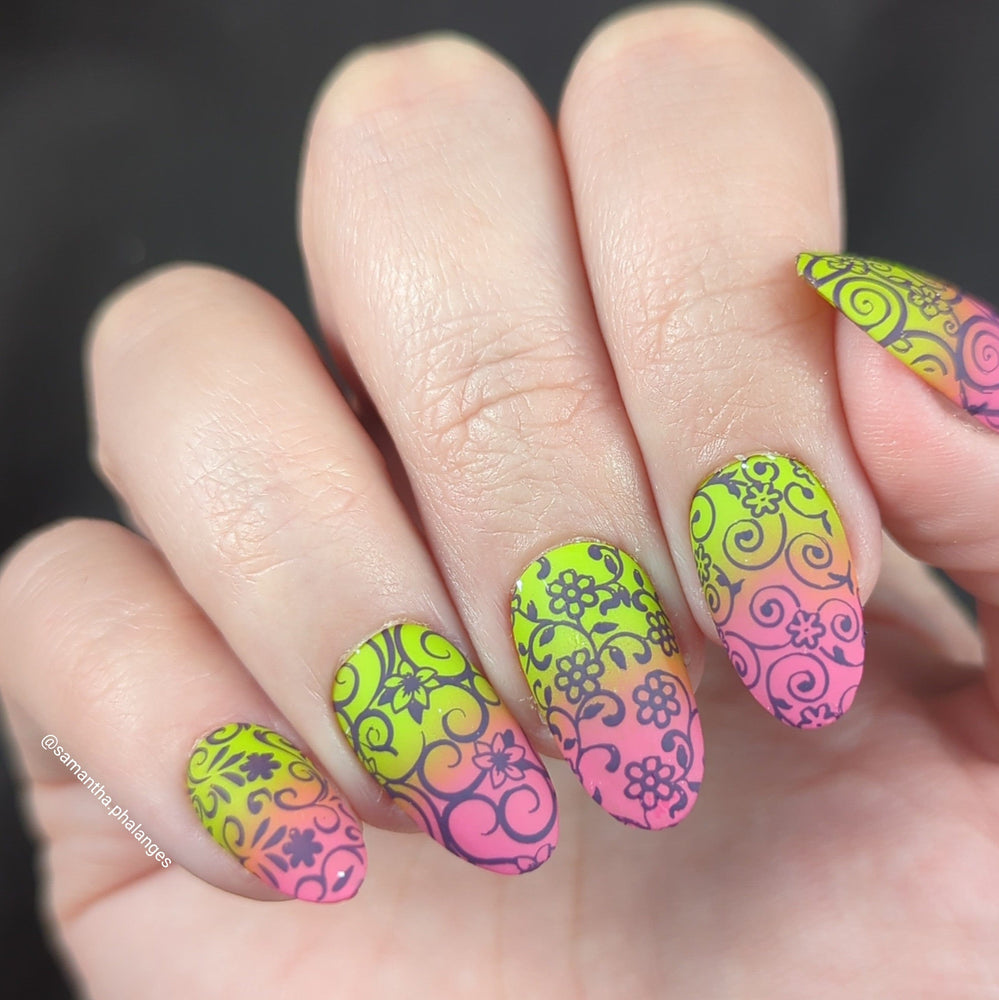 Floral Swirls (M472) - Nail Stamping Plate