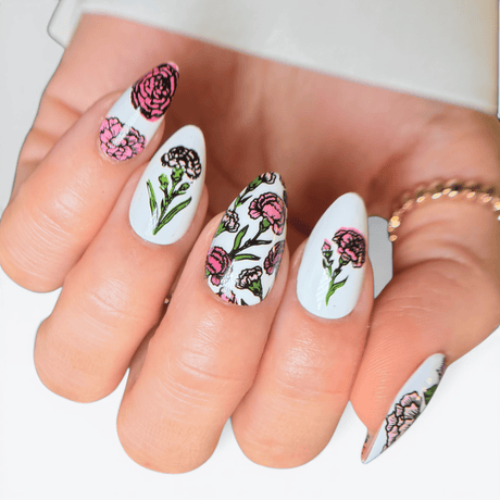 Forever Carnations (M732) - Nail Stamping Plate