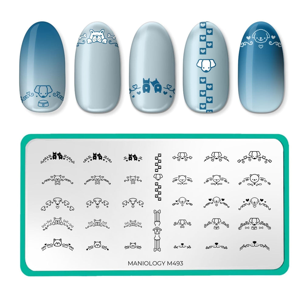 Frenchy Pups (M493) - Nail Stamping Plate