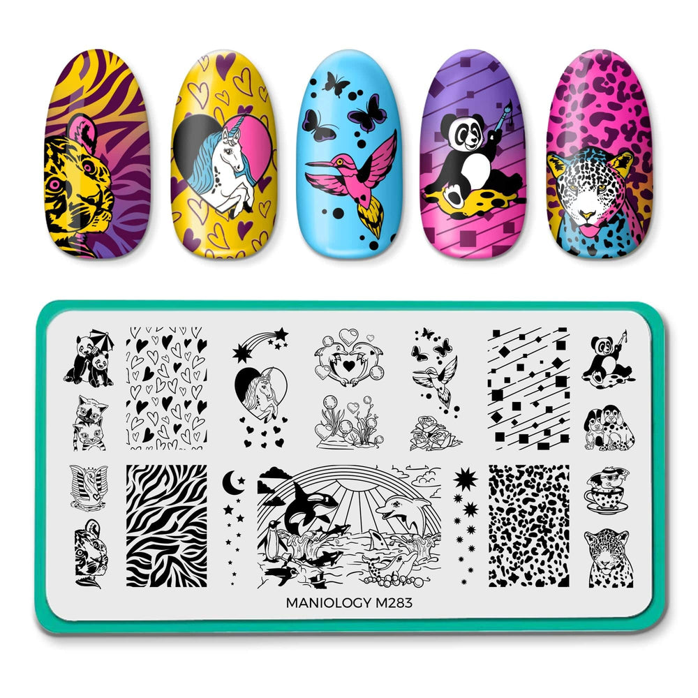 Fuzzy Friends 4Ever (M283) - Nail Stamping Plate