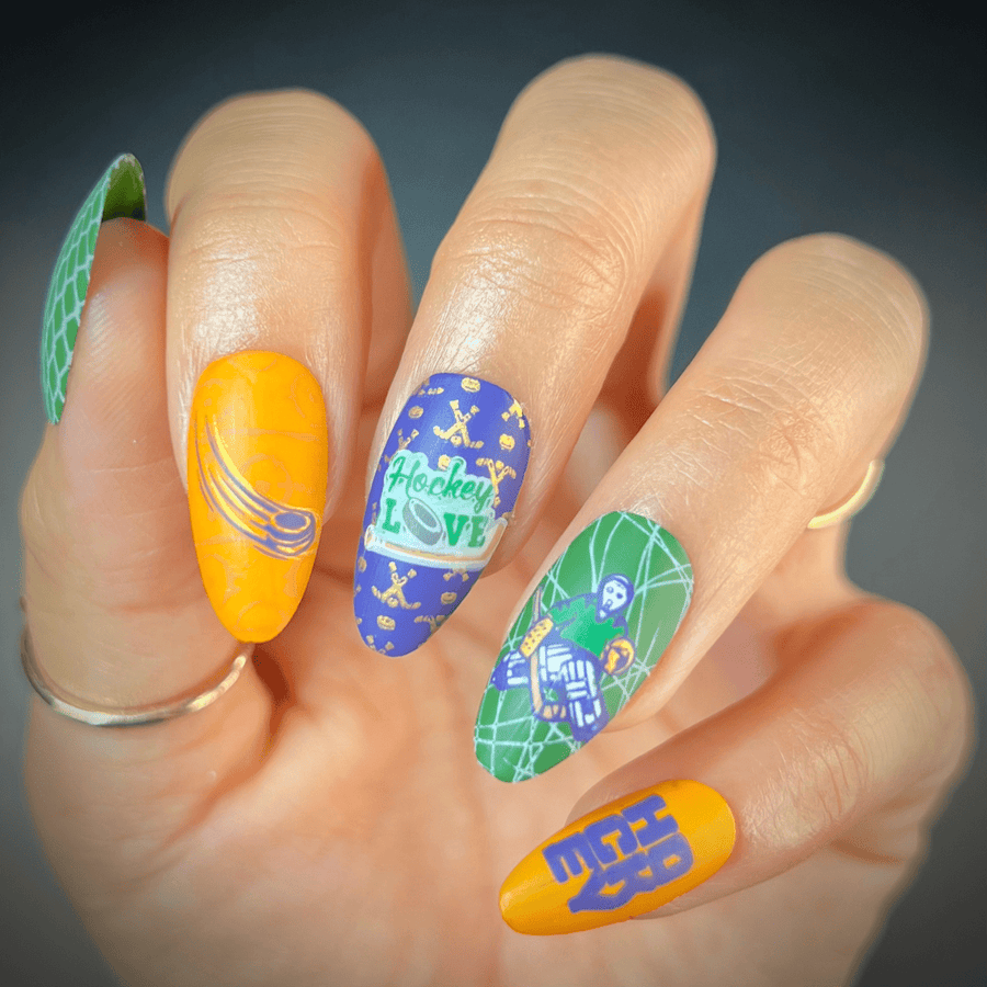 Game On: Puck It (M375) - Nail Stamping Plate