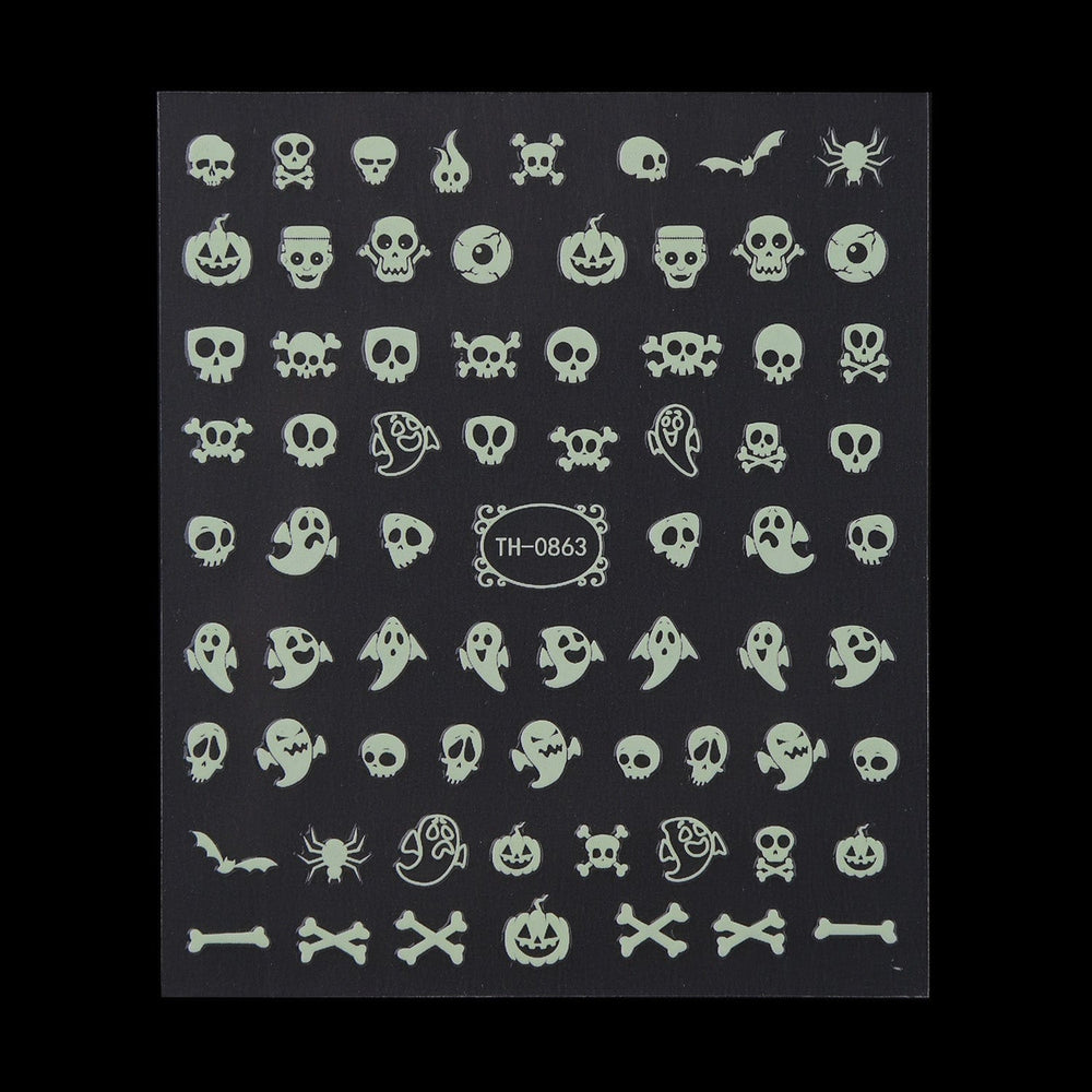 Ghost Buddies (TH-0863) - Glow In The Dark Nail Art Sticker Sheet