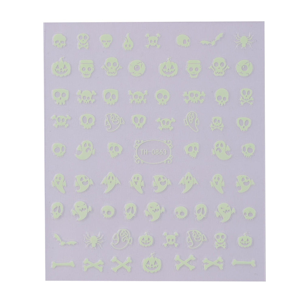 Ghost Buddies (TH-0863) - Glow In The Dark Nail Art Sticker Sheet