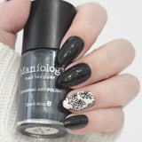 Ghostlight Gleam (B562) - Black with Iridescent Green Shimmer Stamping Polish