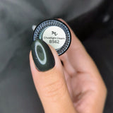 Ghostlight Gleam (B562) - Black with Iridescent Green Shimmer Stamping Polish