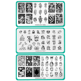 Ghoulish Blooms: Set of 3 Nail Stamping Plates