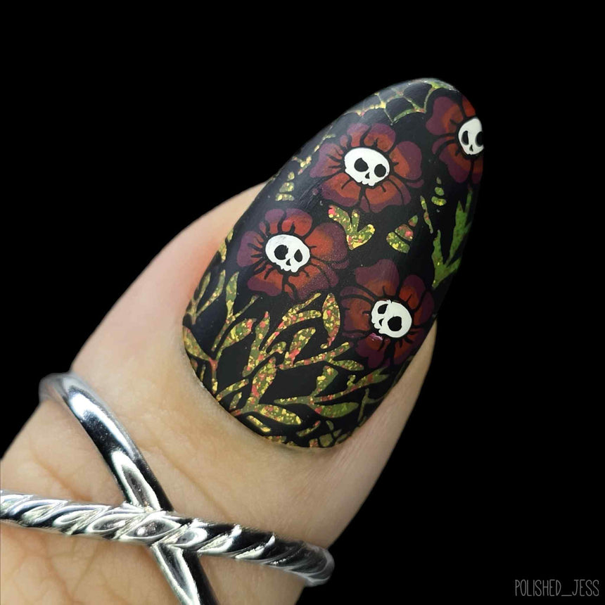Ghoulish Blooms: Set of 3 Nail Stamping Plates