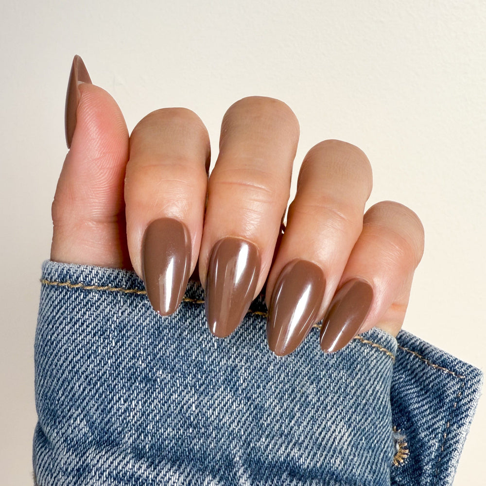 Maniology Press On Nails - Glazed Cocoa Color Of The Year Mocha Mousse