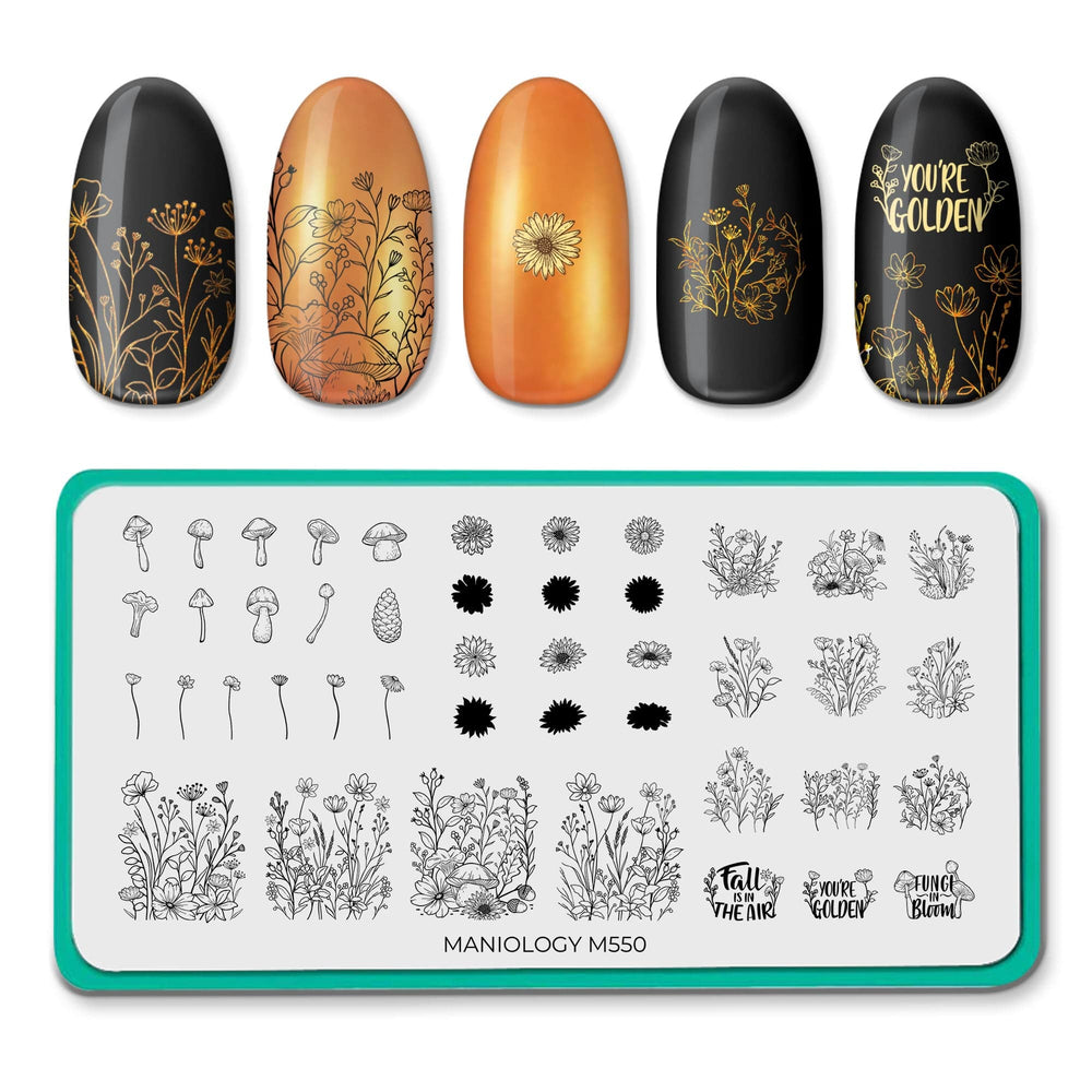 Golden Bouquets (M550) - Nail Stamping Plate