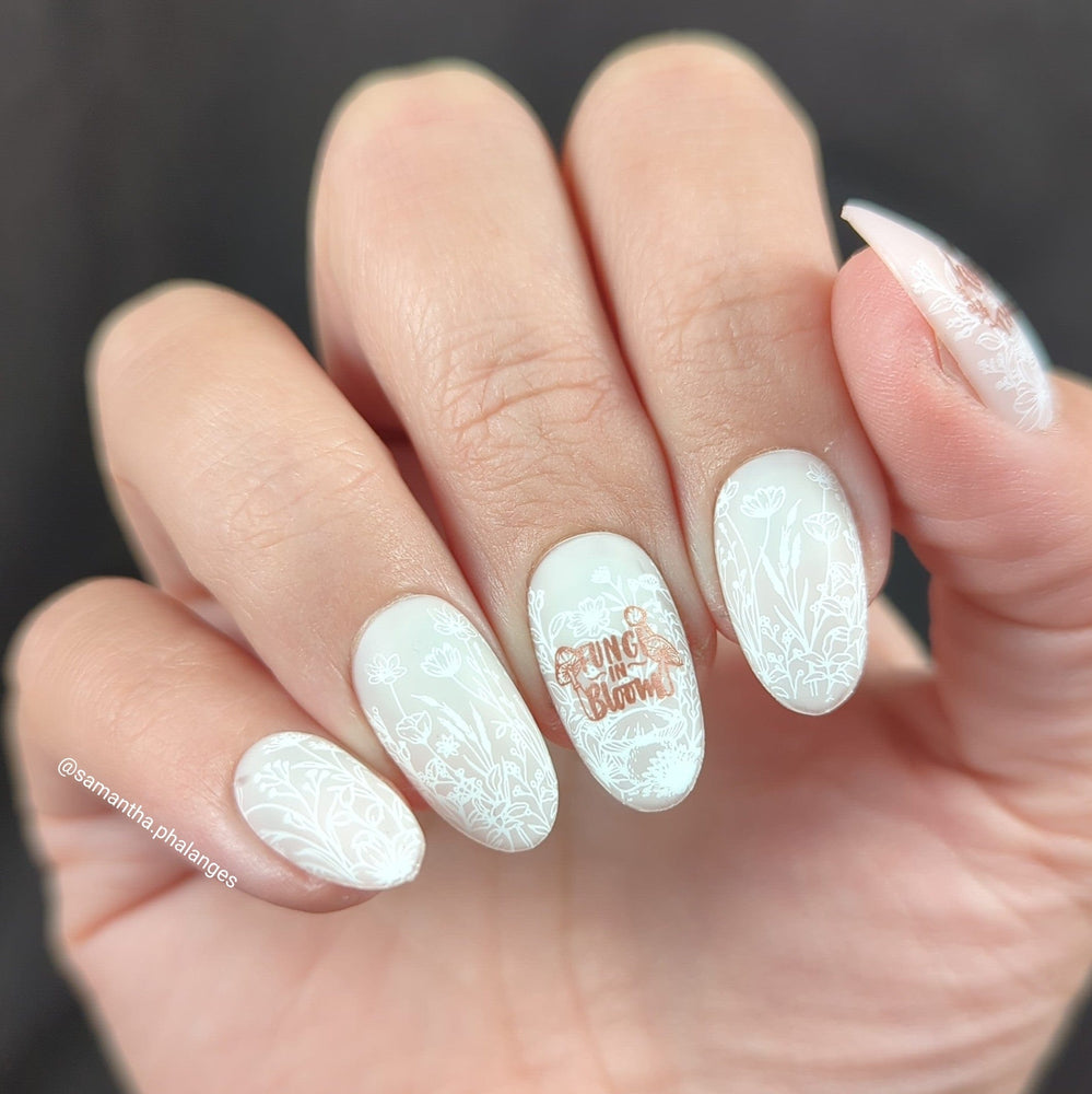 Golden Bouquets (M550) - Nail Stamping Plate