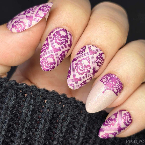 Gothic stamped manicure