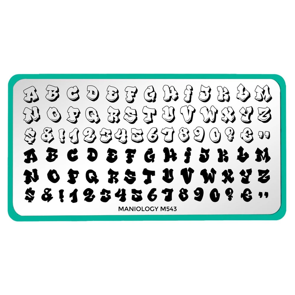 Graffiti Font (M543) - Nail Stamping Plate