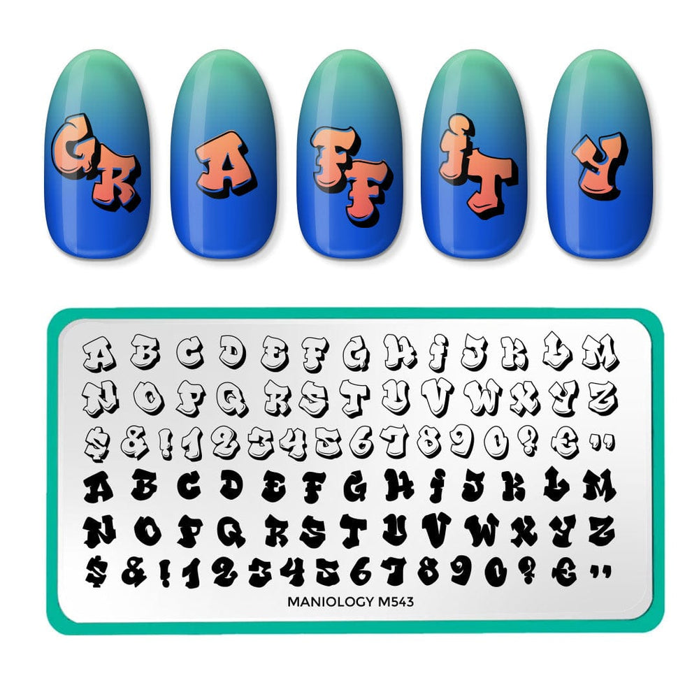 Graffiti Font (M543) - Nail Stamping Plate