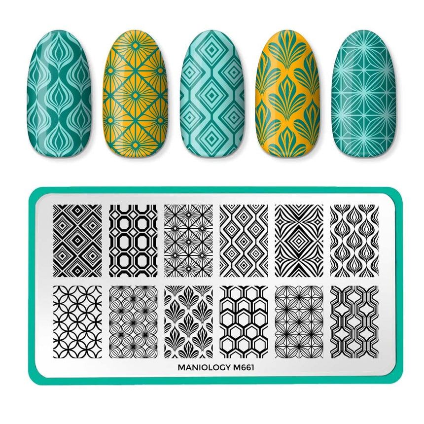 Groovy Shapes (M661) - Nail Stamping Plate