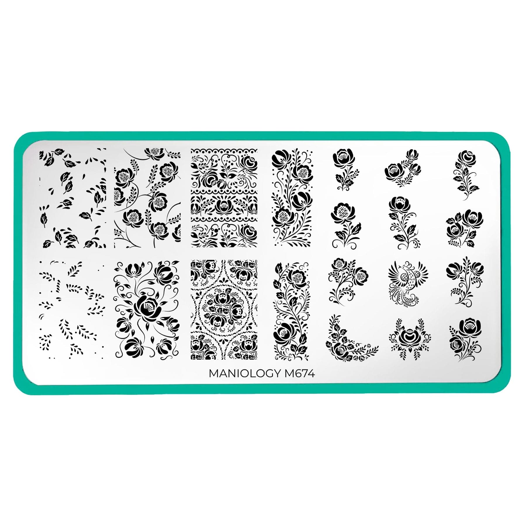 Gzhel Roses (M674) - Nail Stamping Plate – Maniology
