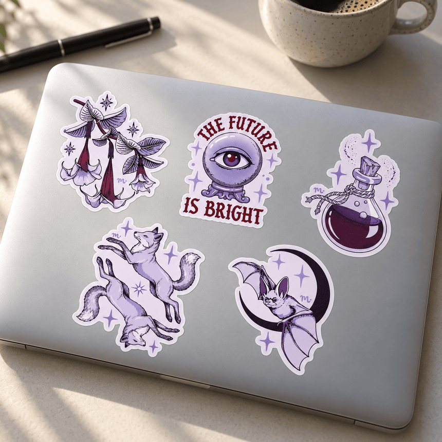 Halloween Spells- 5pc Vinyl Sticker Set