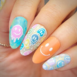 Happy Face Nails (M439) - Nail Stamping Plate
