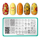 Happy Face Nails (M439) - Nail Stamping Plate