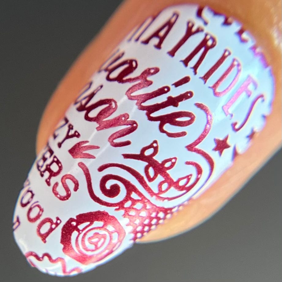 Harvest Hues: Cinnamon Spark (B531) - Red Metallic Stamping Polish