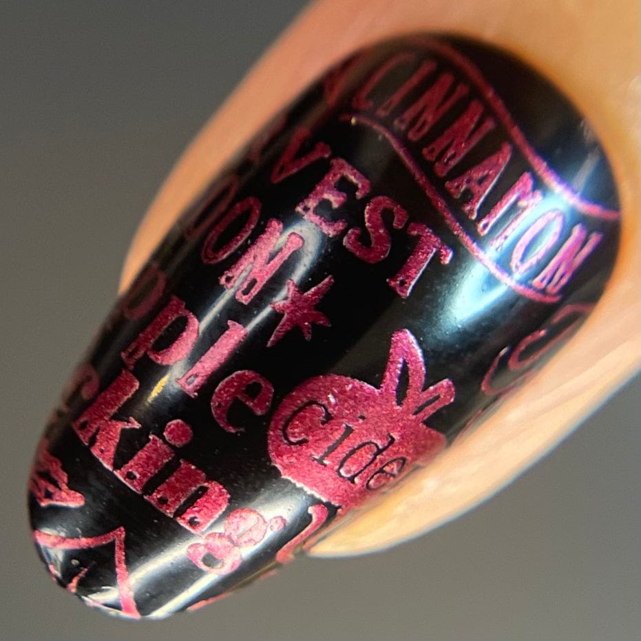 Harvest Hues: Cinnamon Spark (B531) - Red Metallic Stamping Polish