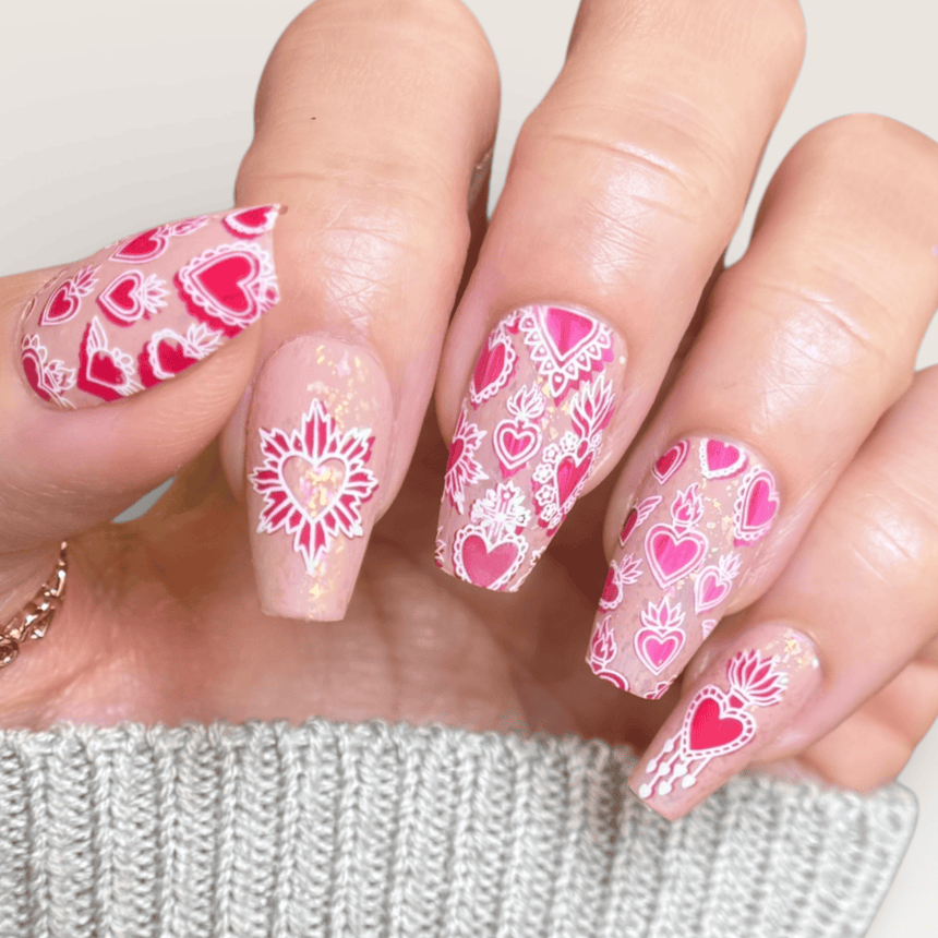 Heart to Heart (M697) - Nail Stamping Plate