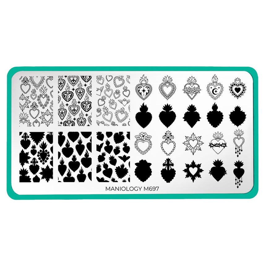 Heart to Heart (M697) - Nail Stamping Plate