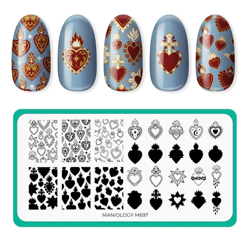 Heart to Heart (M697) - Nail Stamping Plate
