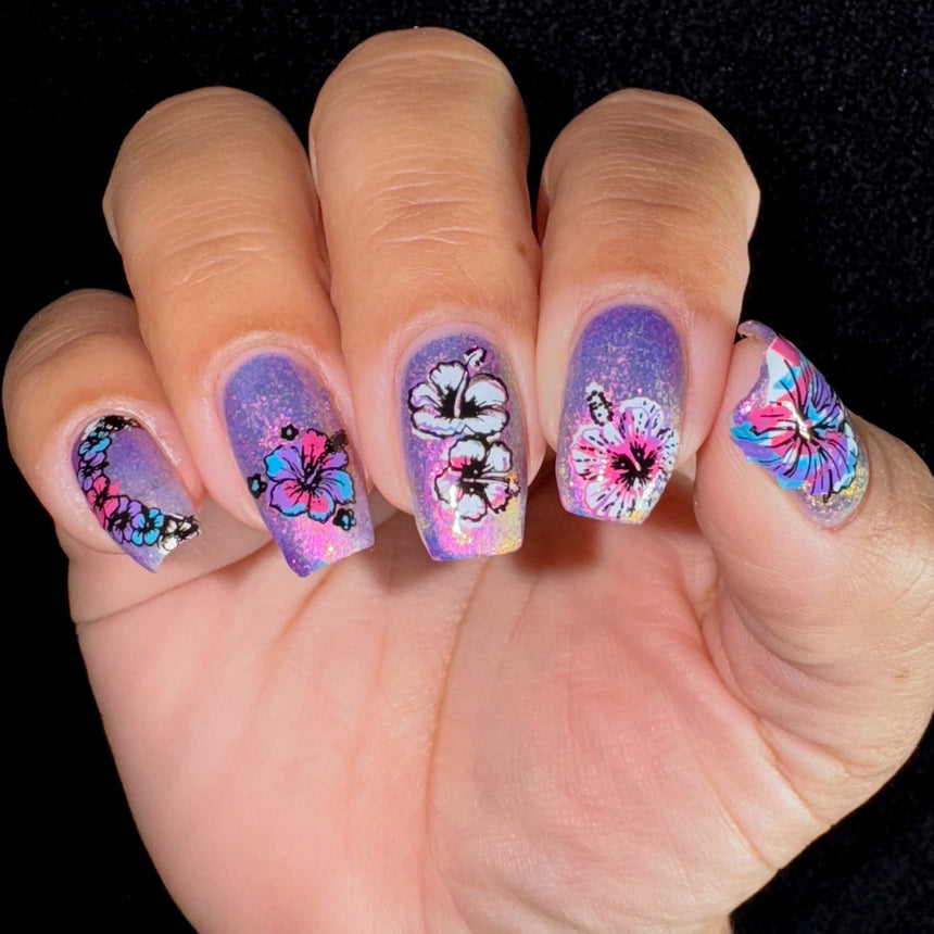 Hibiscus Haven (M611) - Nail Stamping Plate