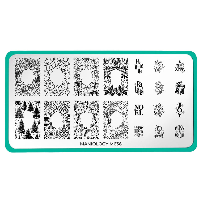 Holiday Greetings (M636) - Nail Stamping Plate