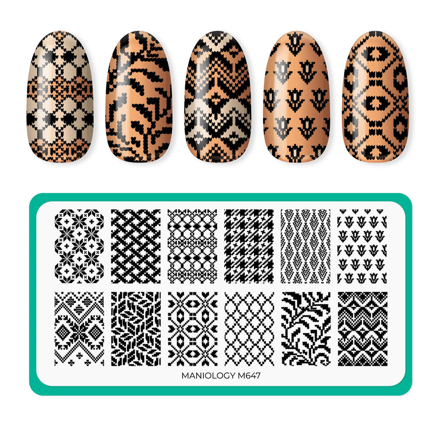 Jacquard Knits (M647) - Nail Stamping Plate