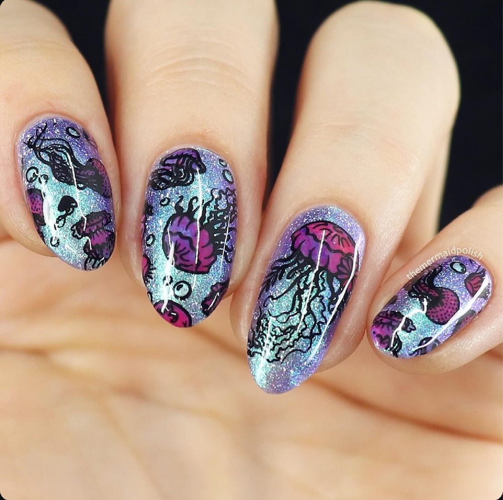 Jellyfish Bloom (M486) - Nail Stamping Plate