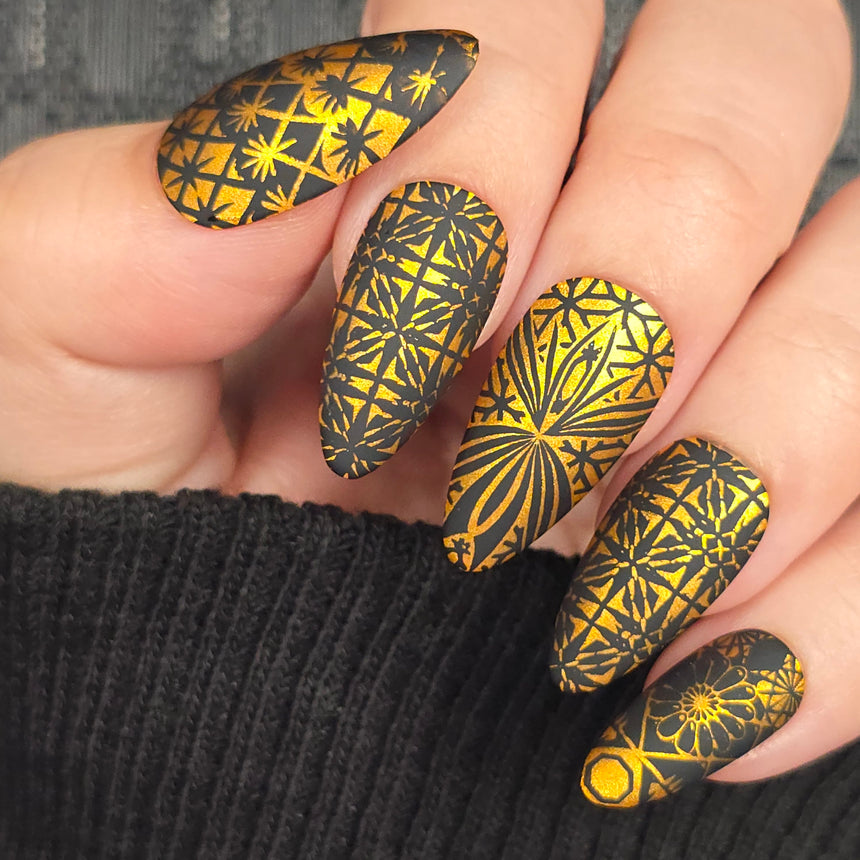 Jeweled Glass (M675) - Nail Stamping Plate