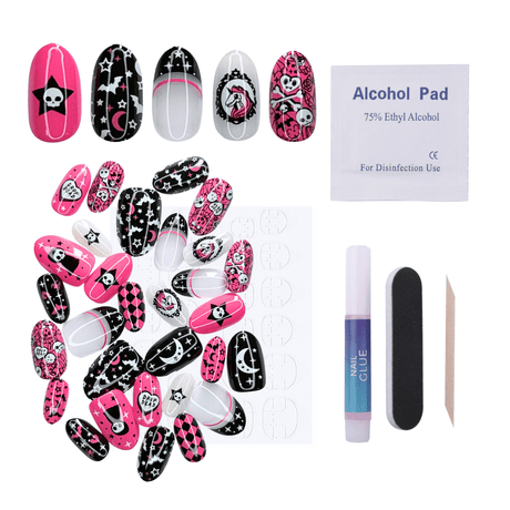 Kawaii Creepies Press On Nails - Short Round