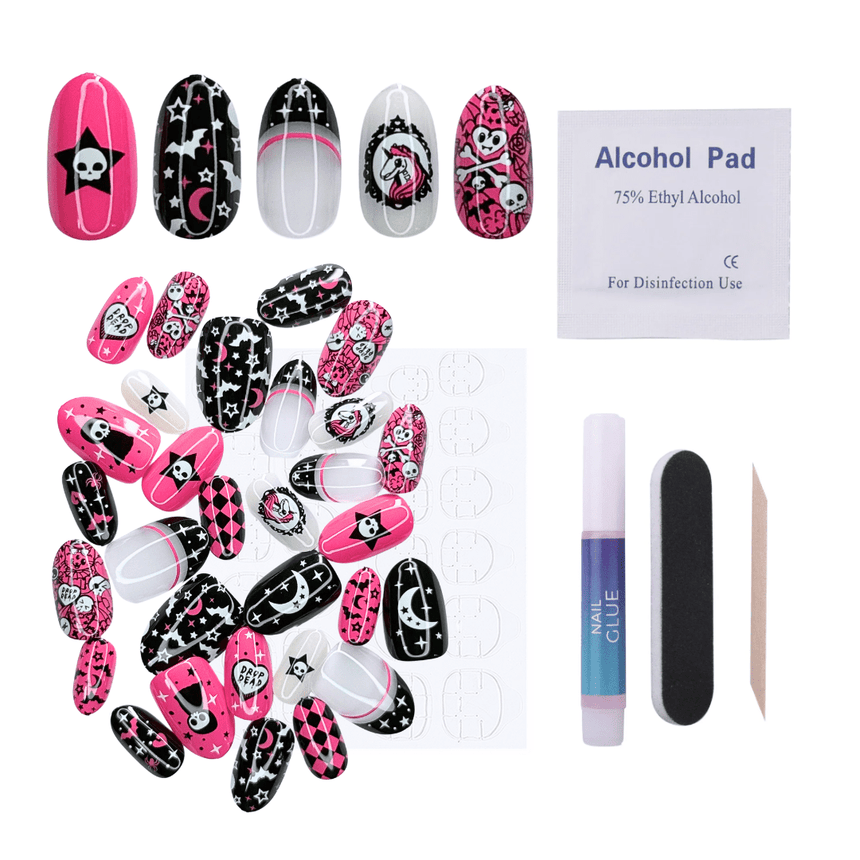Kawaii Creepies Press On Nails - Short Round