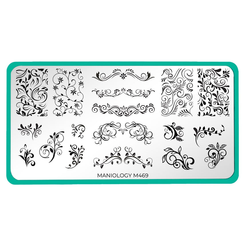 Leafy Swirls (M469) - Nail Stamping Plate