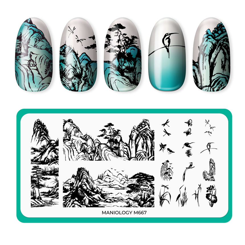 Clouded Cliffs (M667) - Nail Stamping Plate