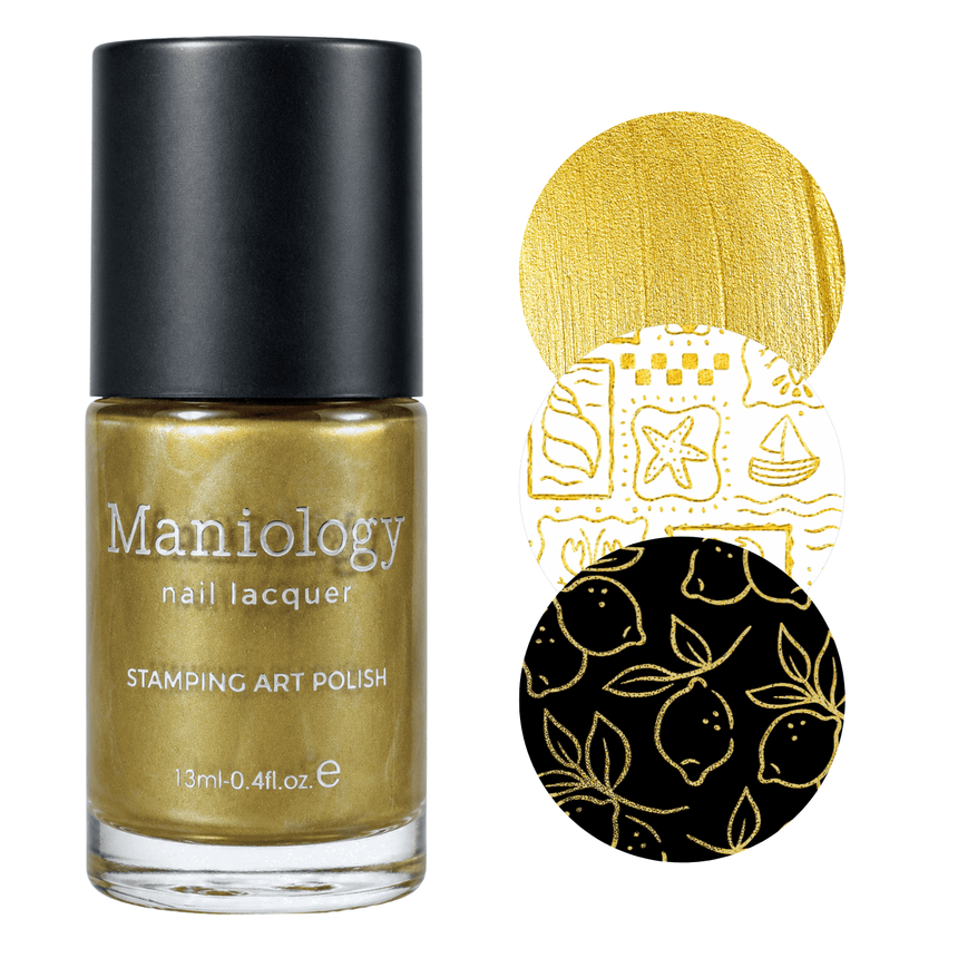 Limoncello (B588) - Bright Yellow Smooth Metallic Stamping Polish