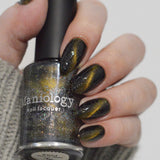 Lost in Space: Alien Energy (P189) - Green Gold Magnetic Nail Polish