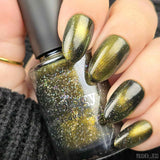 Lost in Space: Alien Energy (P189) - Green Gold Magnetic Nail Polish