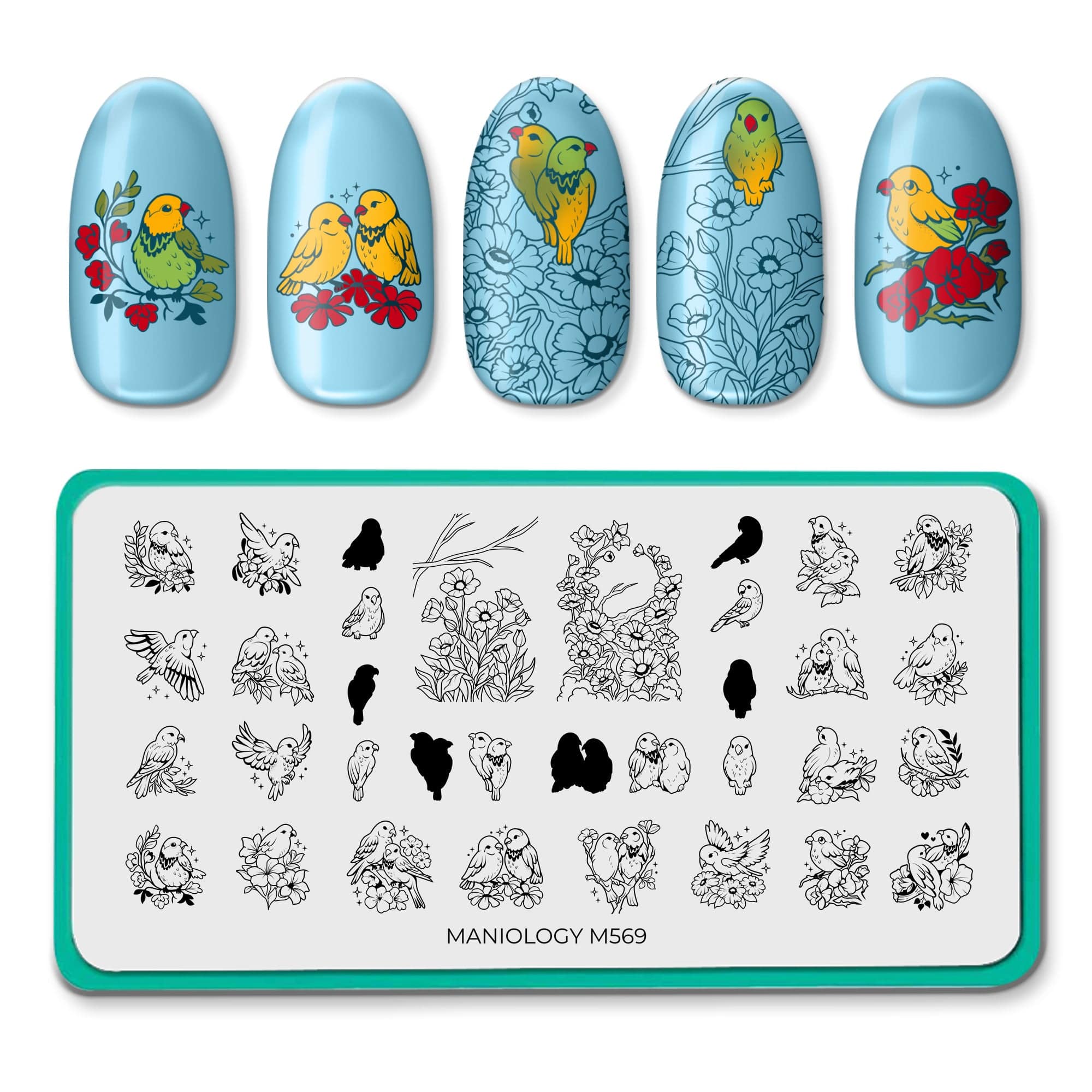 Love Birds (M569) - Nail Stamping Plate – Maniology