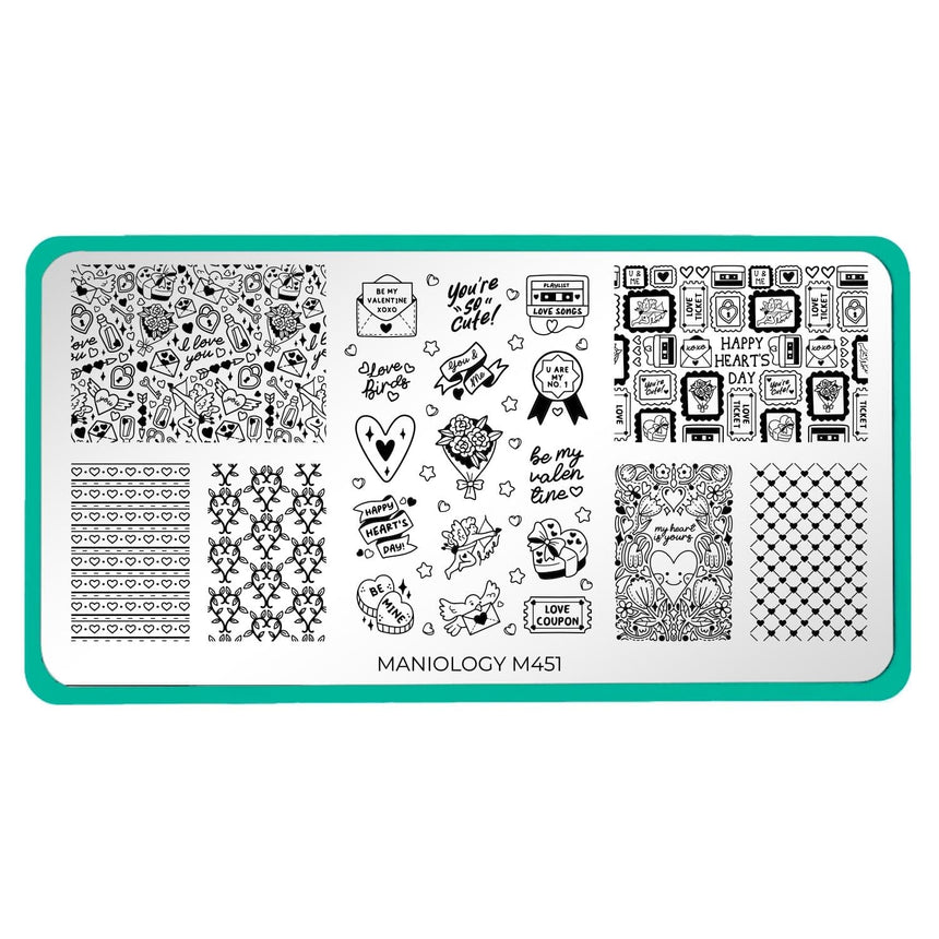 Love Letters (M451) - Nail Stamping Plate