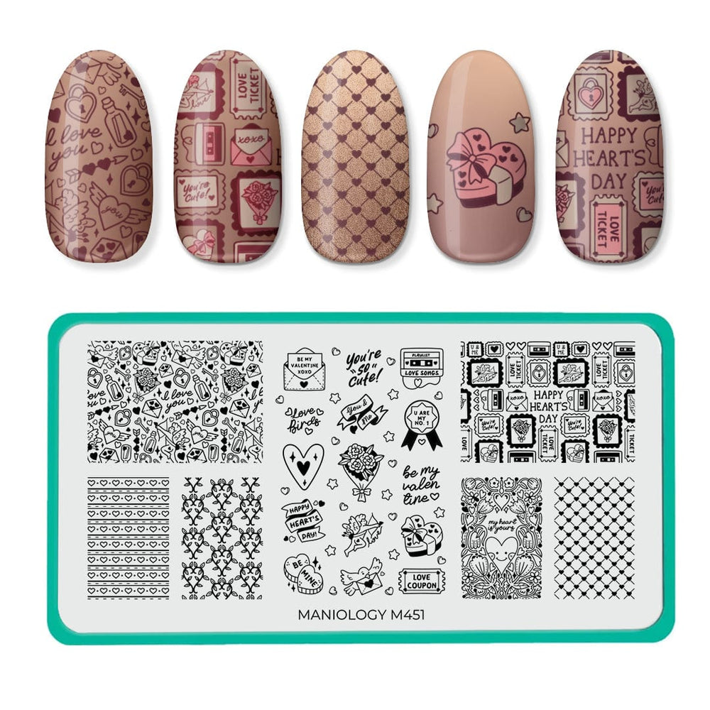 Love Letters (M451) - Nail Stamping Plate