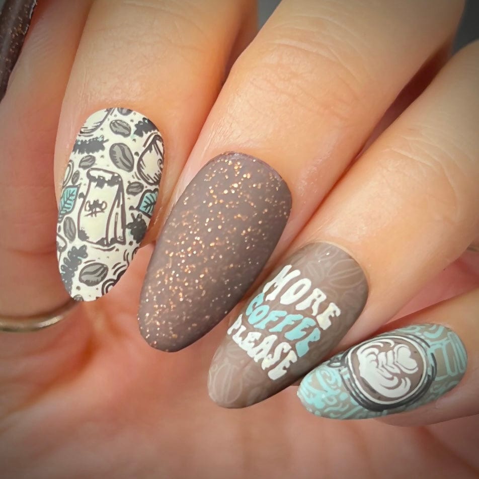 Love Me A Latte (M421) - Nail Stamping Plate