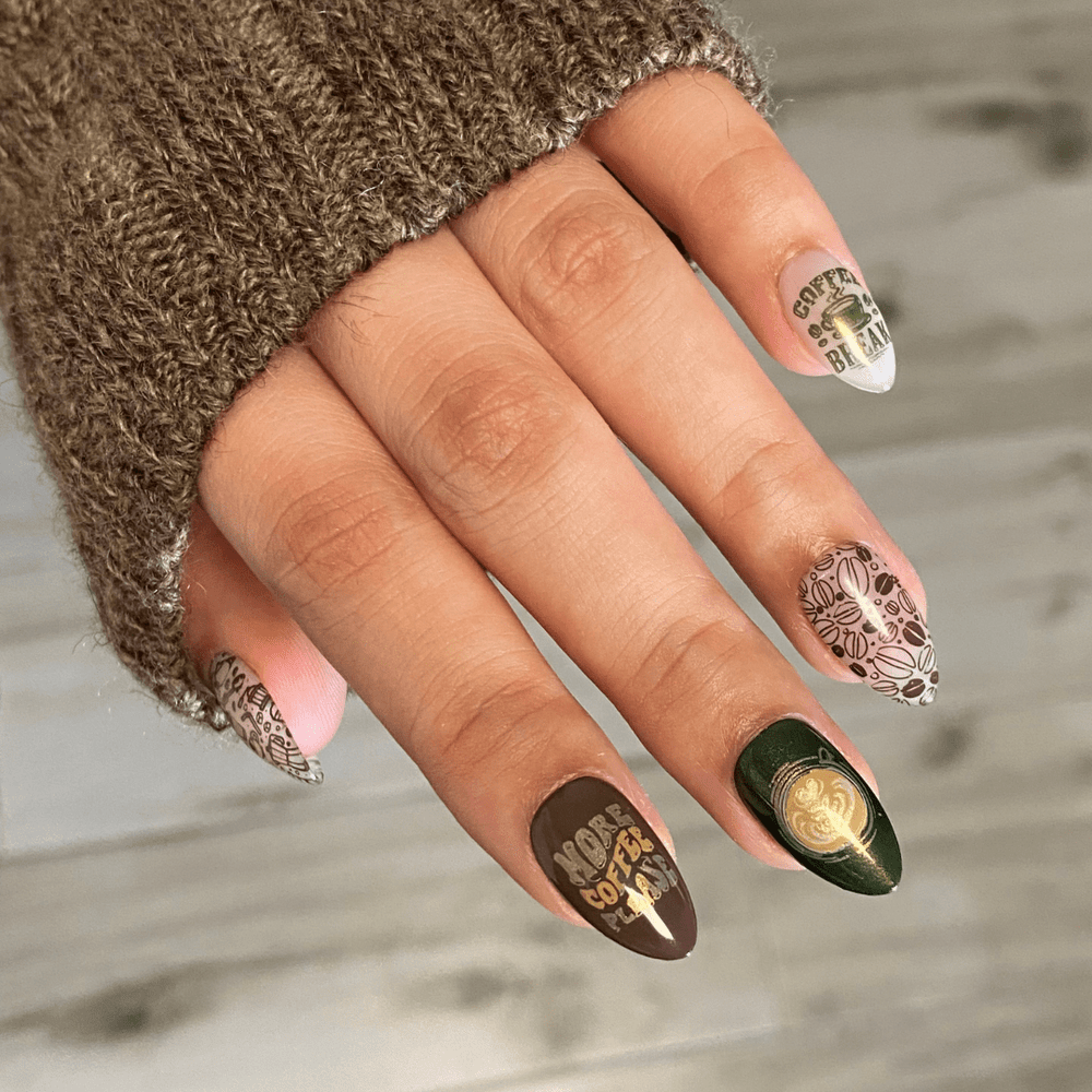 Love Me A Latte (M421) - Nail Stamping Plate